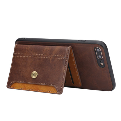 Buckle Retro Leather iPhone 6s Plus Case Stand Multi-card Slots