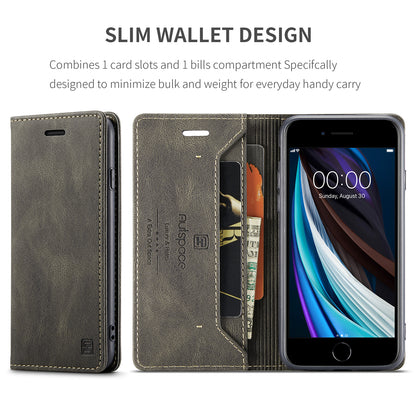 Luxury Retro Leather iPhone 8 Case Magnetic Buckle RFID