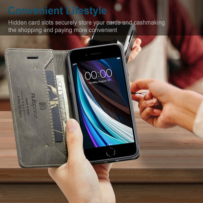 Luxury Retro Leather iPhone 8 Case Magnetic Buckle RFID