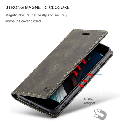 Luxury Retro Leather iPhone 8 Case Magnetic Buckle RFID