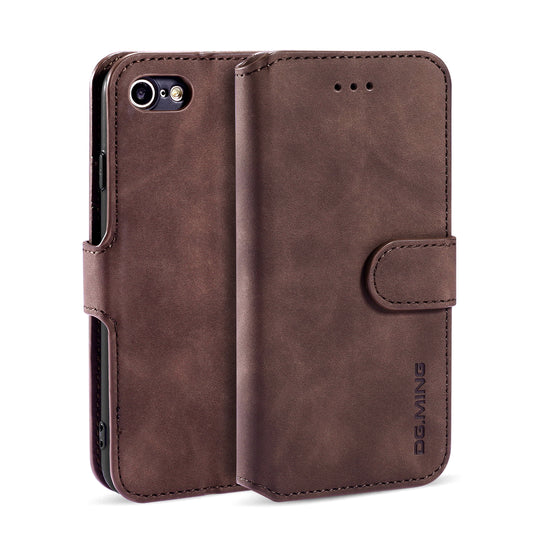 Retro Leather Edge iPhone 8 Case with Hand Strap