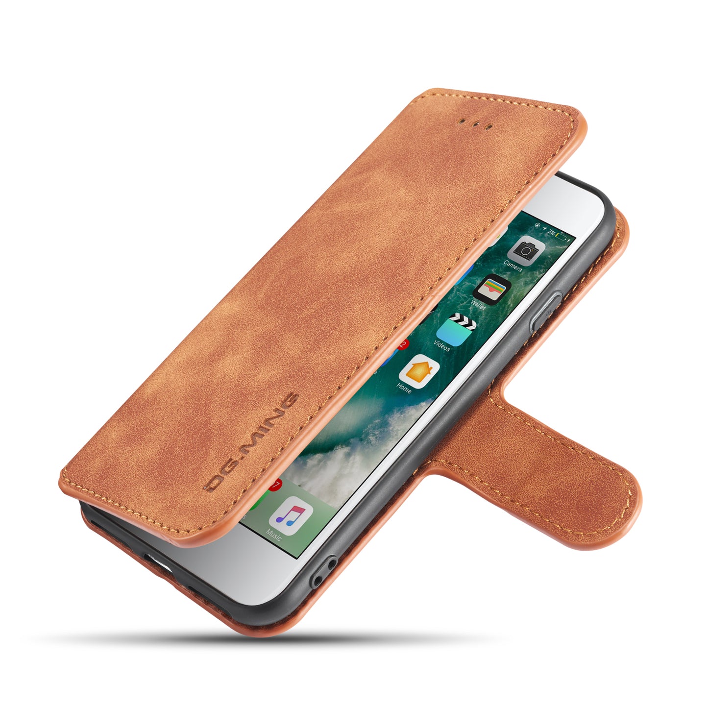 Retro Leather Edge iPhone SE 2020 Case with Hand Strap