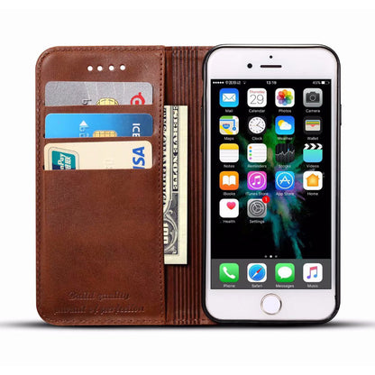 Calfskin Simple Wallet iPhone SE 2022 Case RFID Magnetic