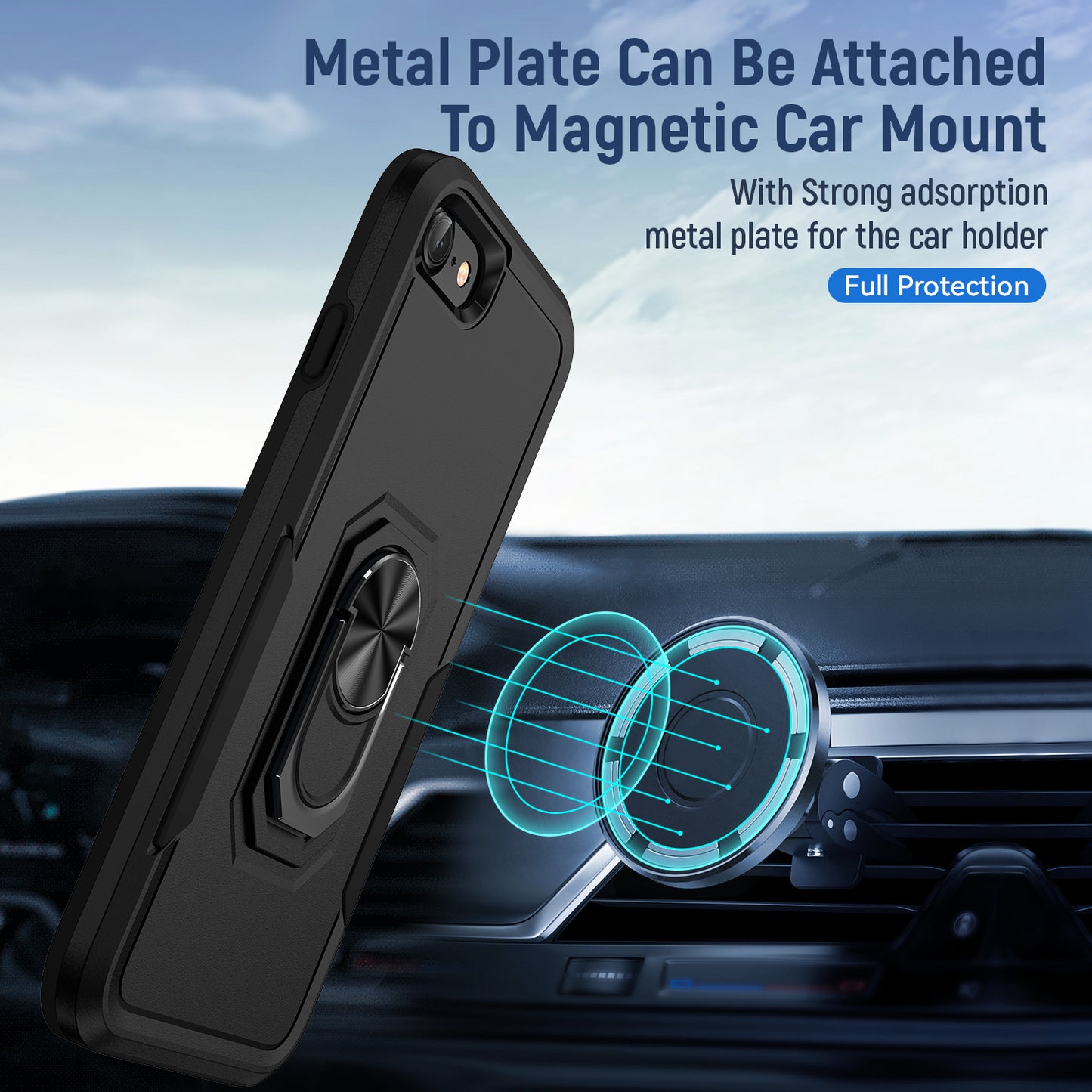 Pioneer iPhone 7 Case Rotating Ring Stand