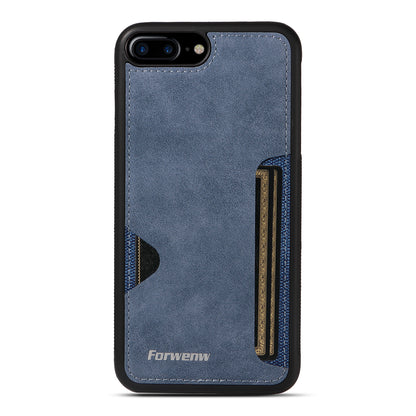 Insert Card Slot Leather Skin iPhone 8 Plus Case Back