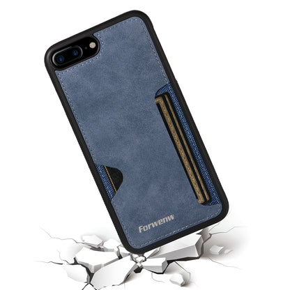 Insert Card Slot Leather Skin iPhone 8 Case Back