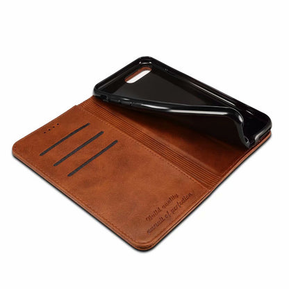 Calfskin Simple Wallet iPhone 8 Plus Case RFID Magnetic