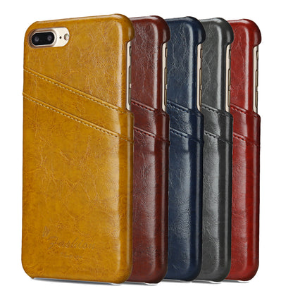 Oil Waxed Leather Card Holder iPhone 7 Plus Case Back