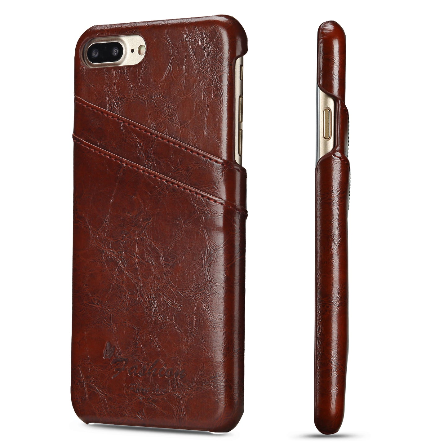 Oil Waxed Leather Card Holder iPhone 7 Plus Case Back