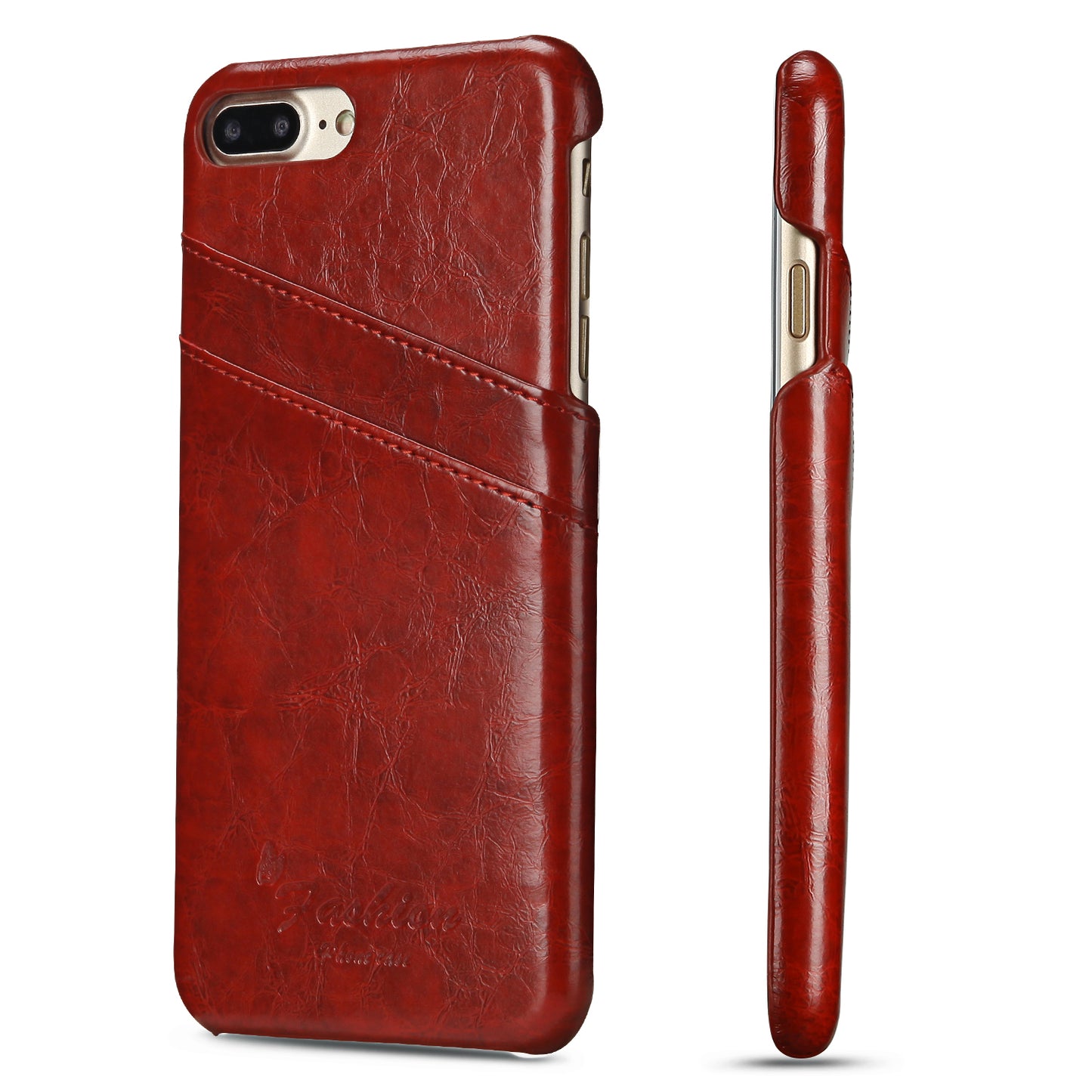 Oil Waxed Leather Card Holder iPhone 7 Plus Case Back