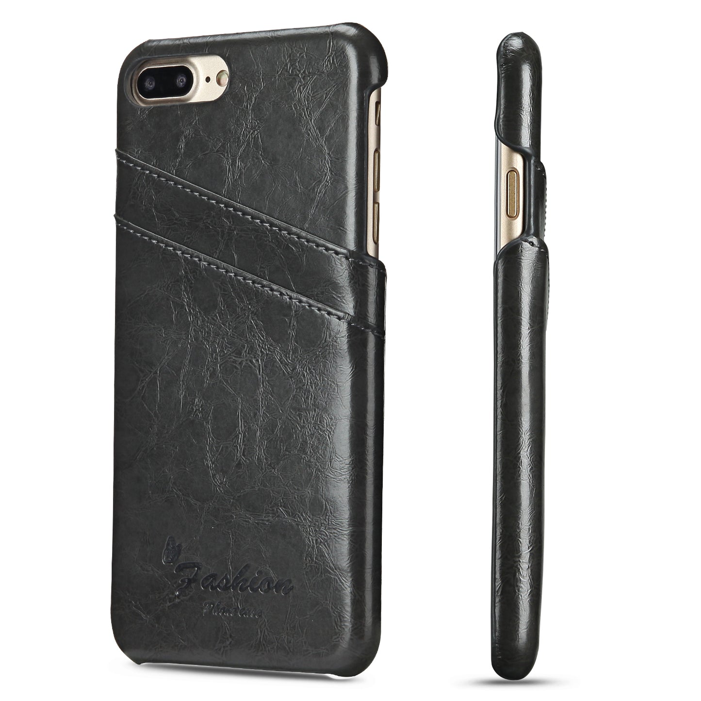 Oil Waxed Leather Card Holder iPhone 7 Plus Case Back