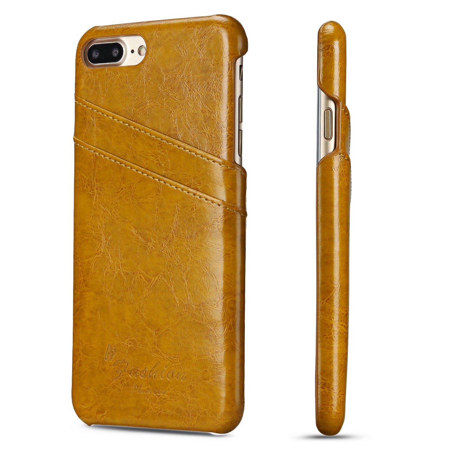 Oil Waxed Leather Card Holder iPhone 7 Plus Case Back