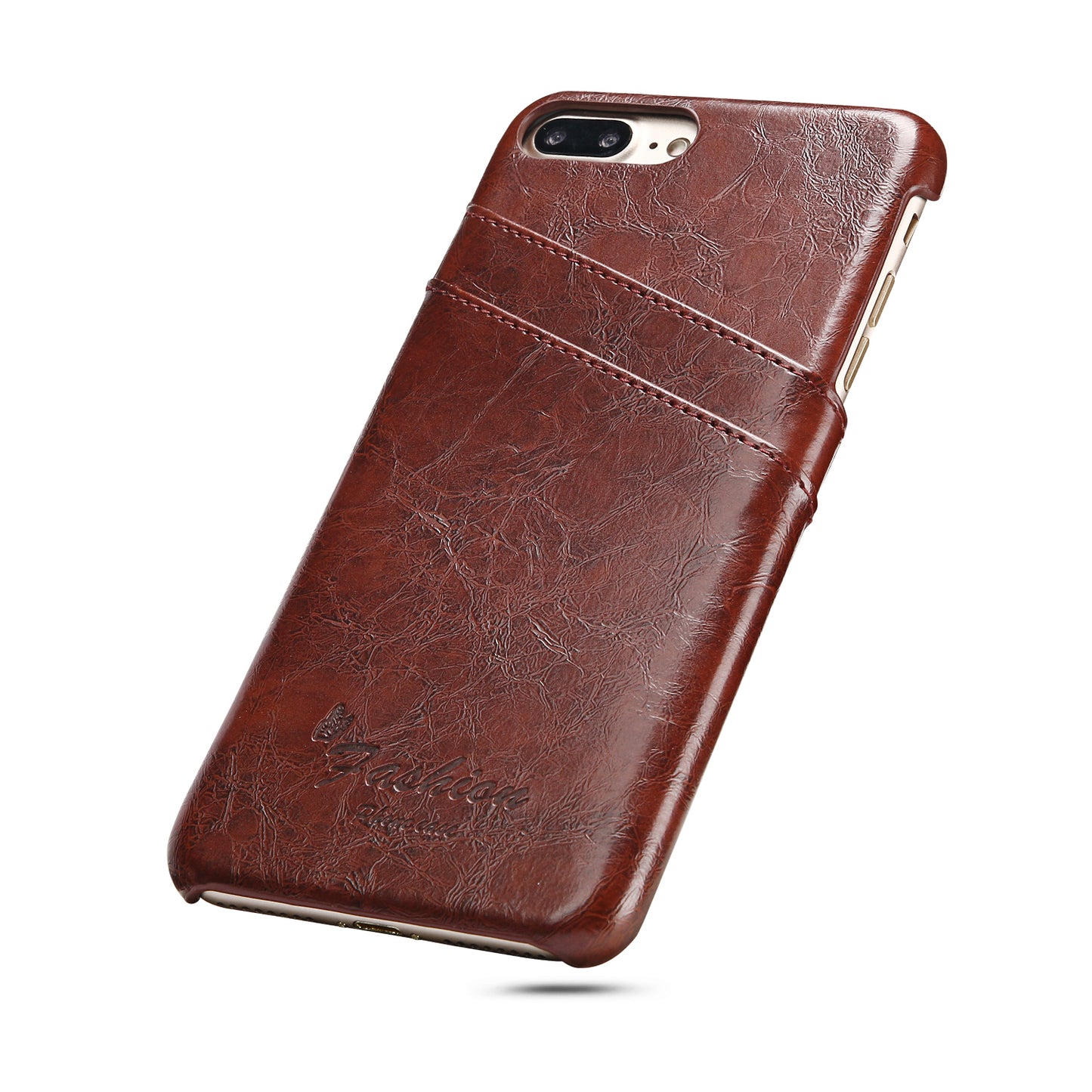 Oil Waxed Leather Card Holder iPhone 7 Plus Case Back