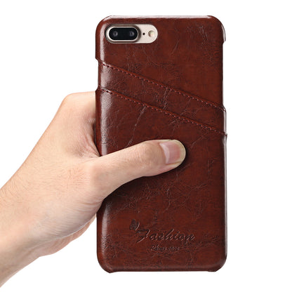 Oil Waxed Leather Card Holder iPhone 7 Plus Case Back