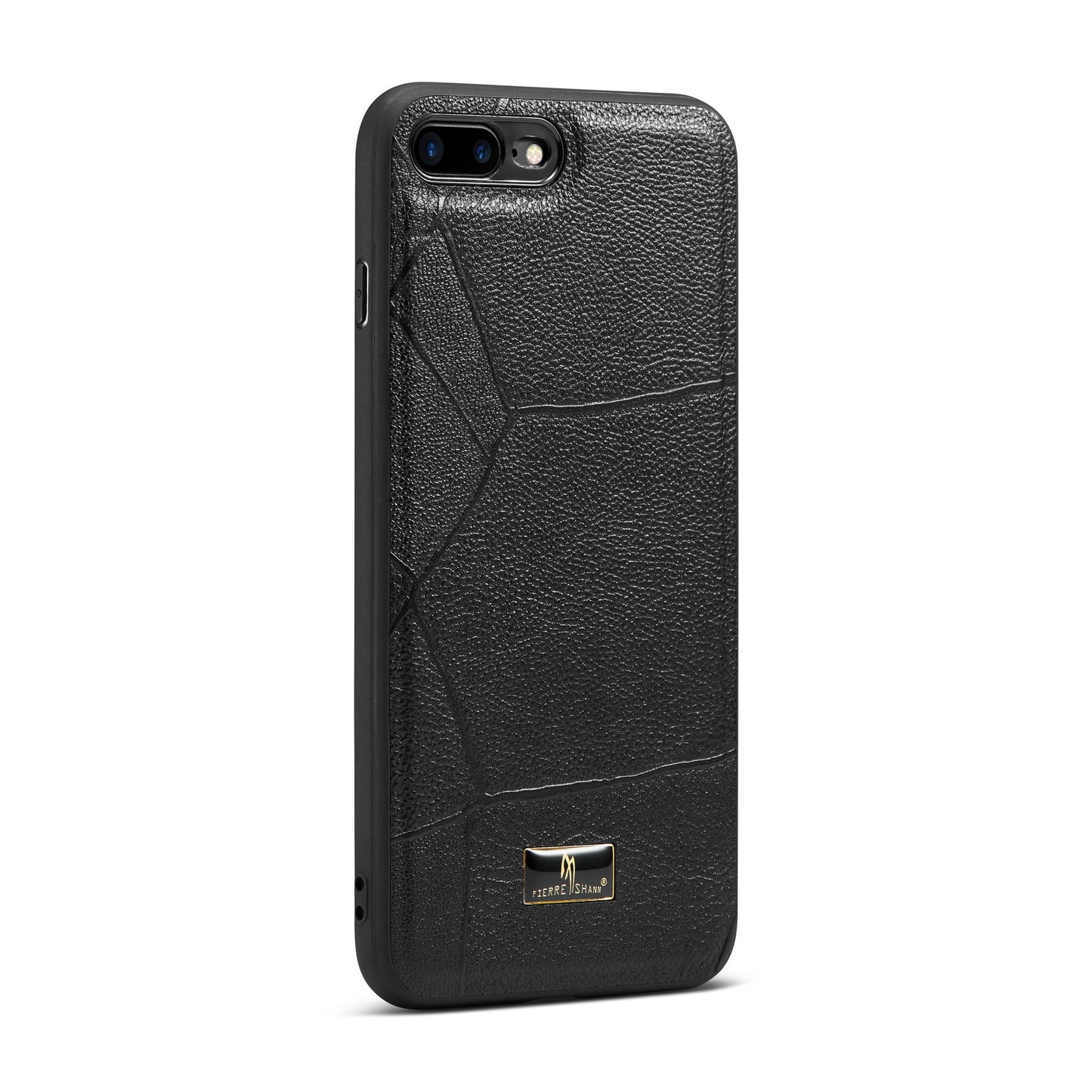 Men's Ironware Symbol Leather iPhone 8 Plus Case Back