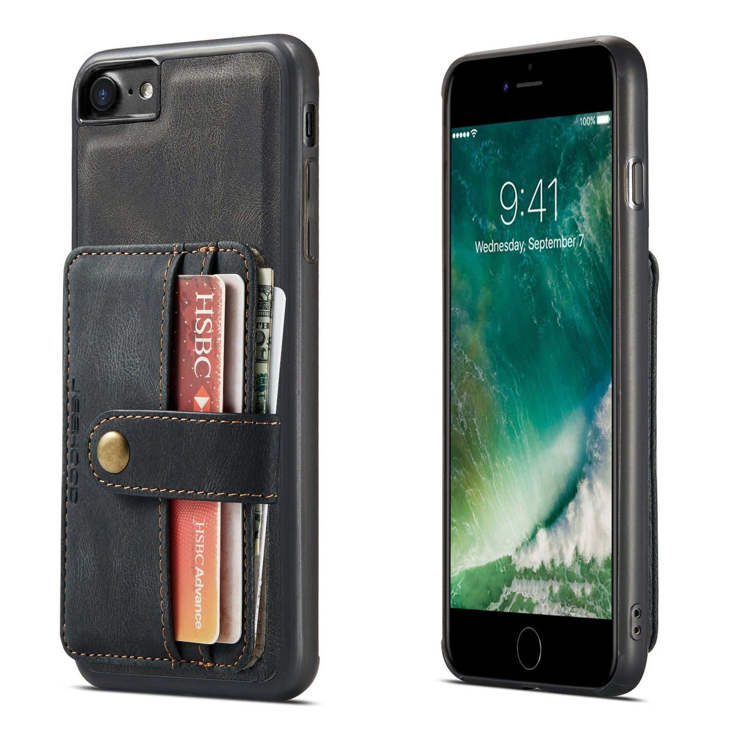 Powerful Magnetic Card Holder iPhone SE 2020 Case Detachable