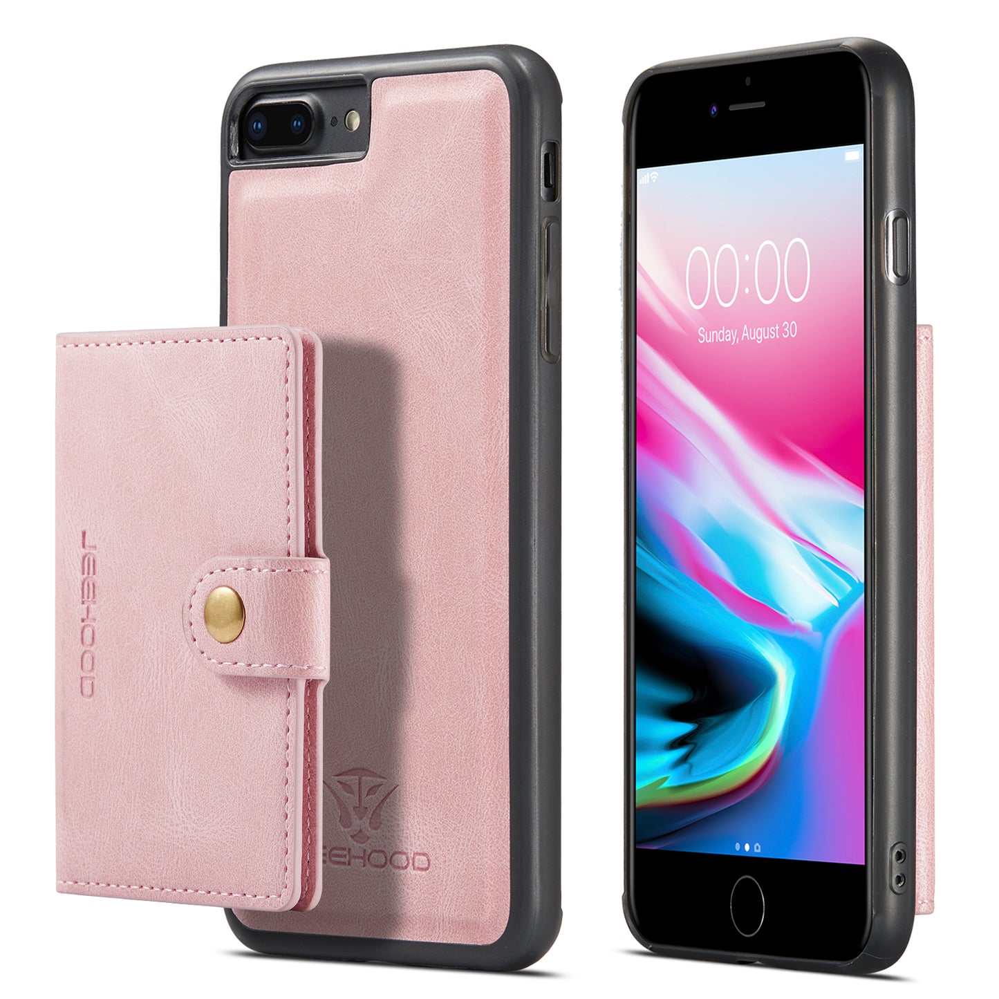 Magnetic Detachable Card Holder iPhone 7 Plus Case Leather Flip