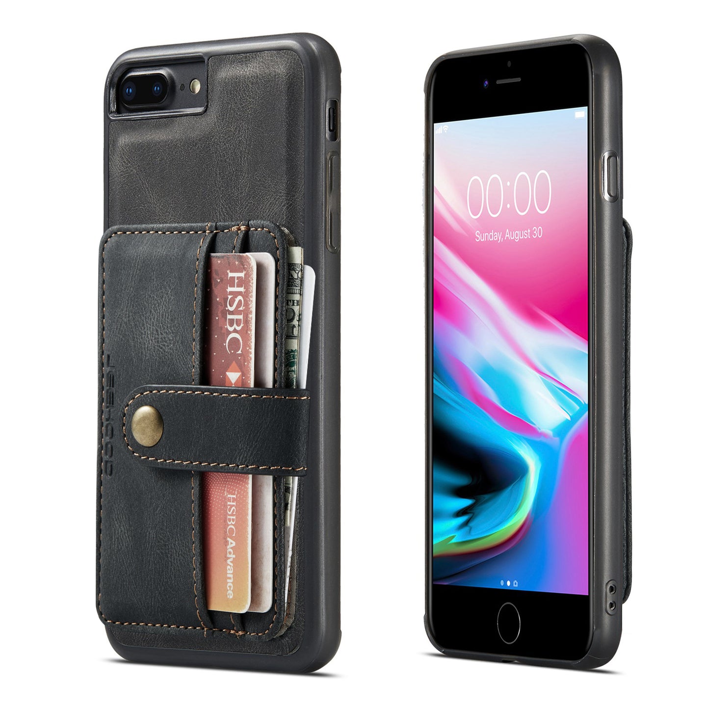 Powerful Magnetic Card Holder iPhone 8 Plus Case Detachable