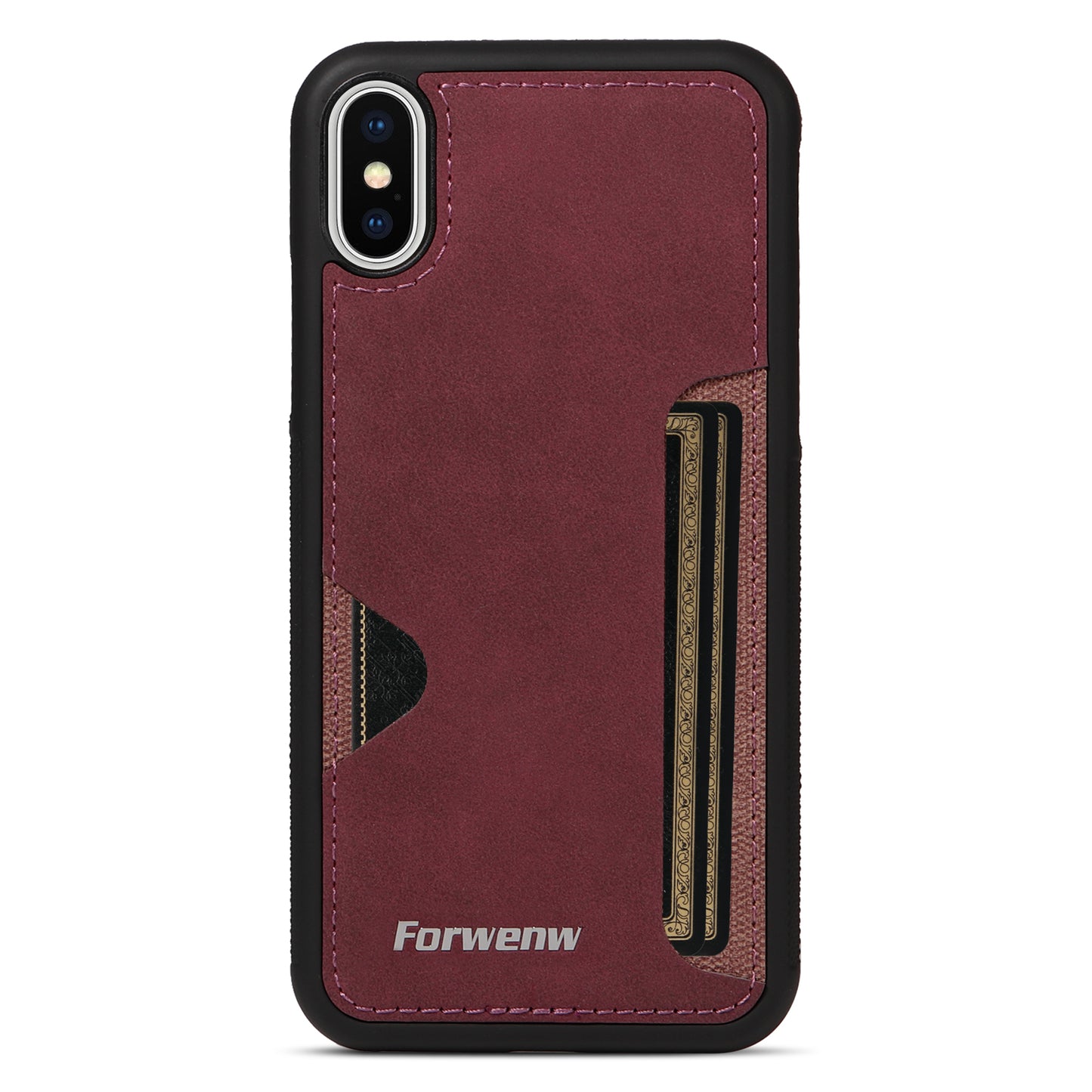 Insert Card Slot Leather Skin iPhone XR Case Back