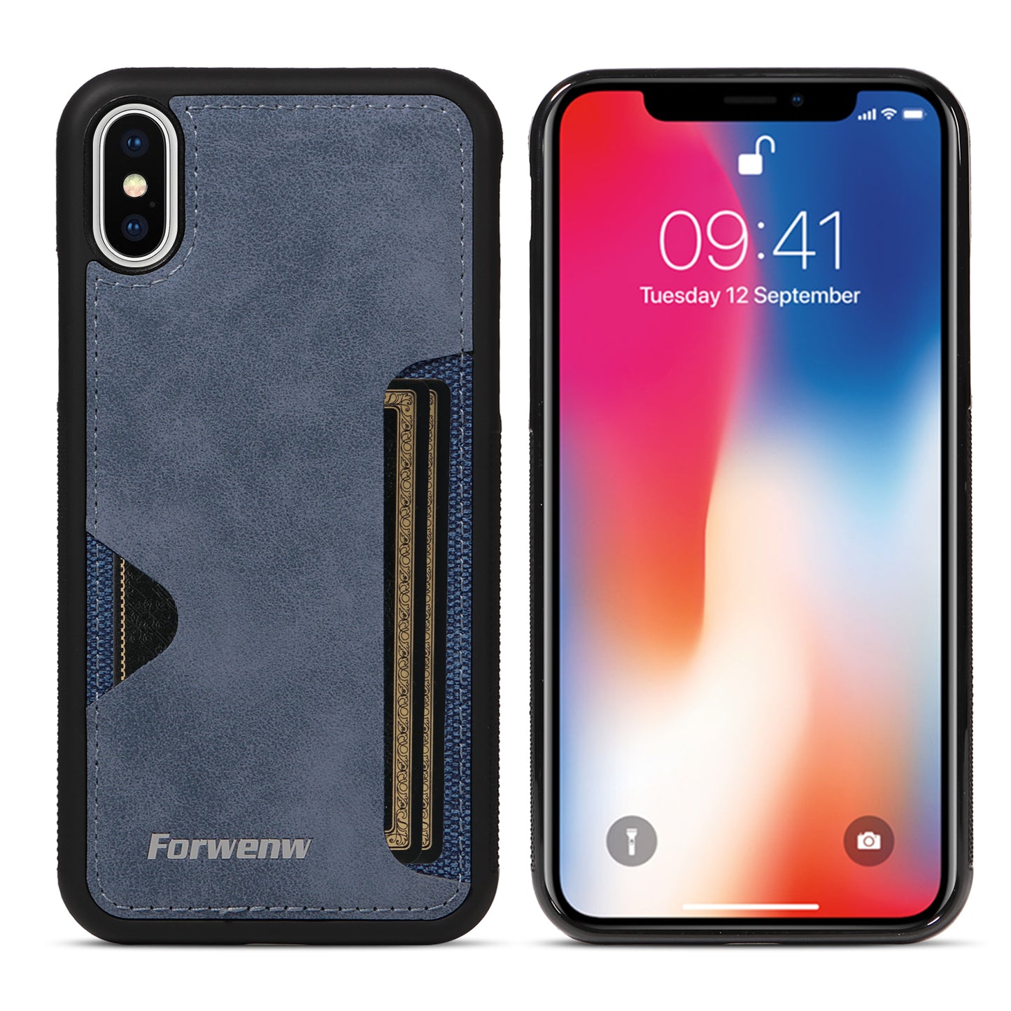 Insert Card Slot Leather Skin iPhone XR Case Back