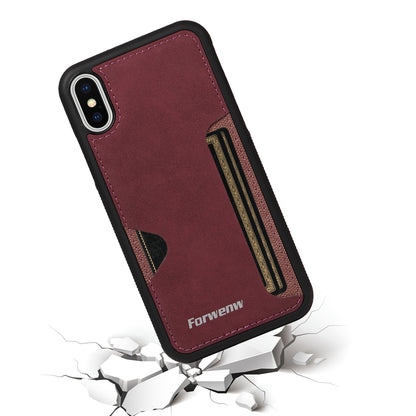 Insert Card Slot Leather Skin iPhone XR Case Back