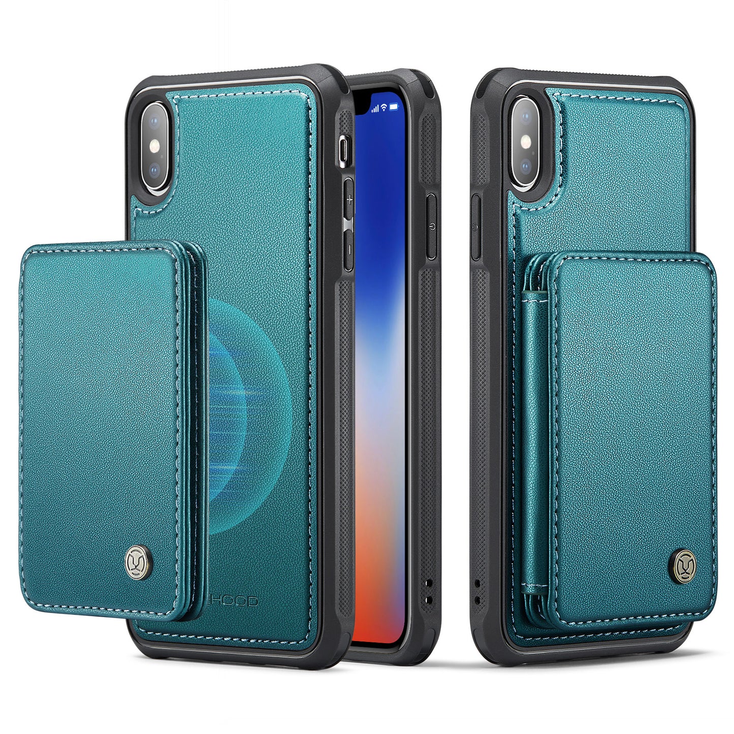 Magnetic Card Holder iPhone X Case Detachable RFID Blocking