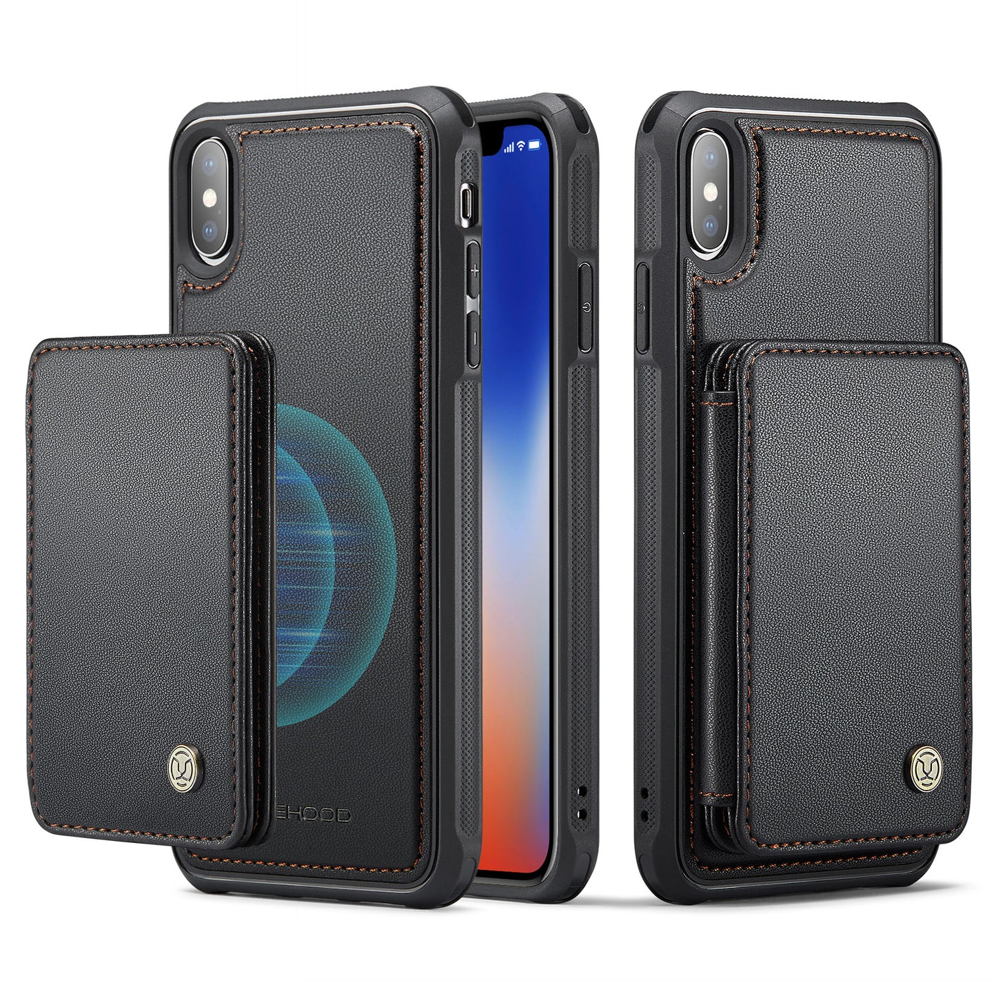 Magnetic Card Holder iPhone X Case Detachable RFID Blocking