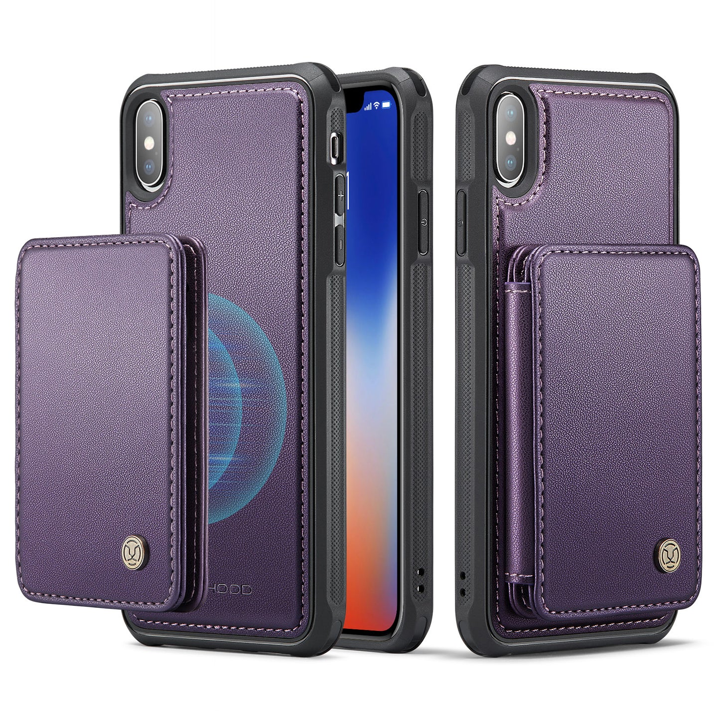 Magnetic Card Holder iPhone X Case Detachable RFID Blocking