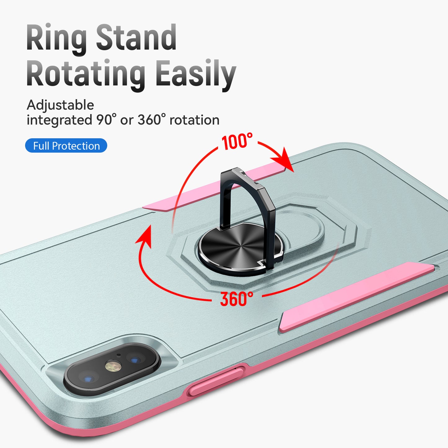 Pioneer iPhone X Xs Case Rotating Ring Stand