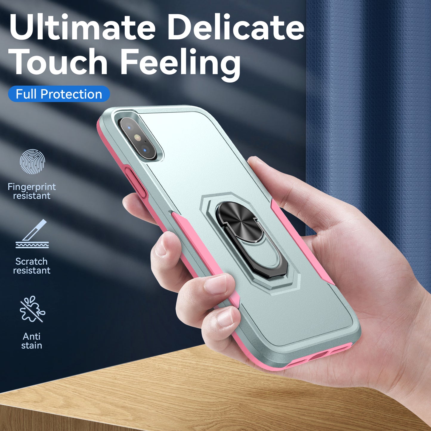 Pioneer iPhone X Xs Case Rotating Ring Stand