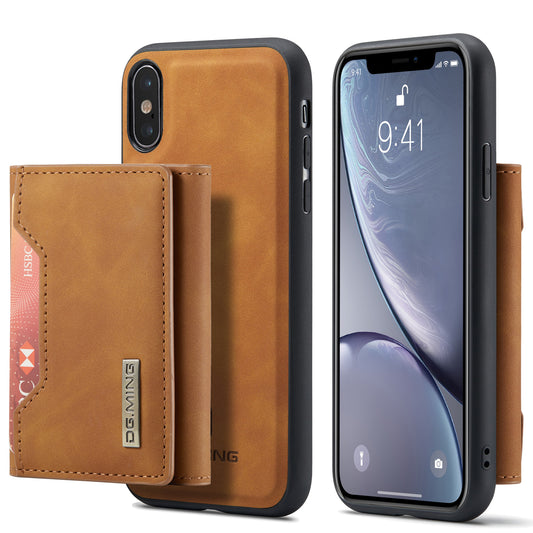 Retro Detachable Fold Card Holder iPhone X Case Magnetic Clip