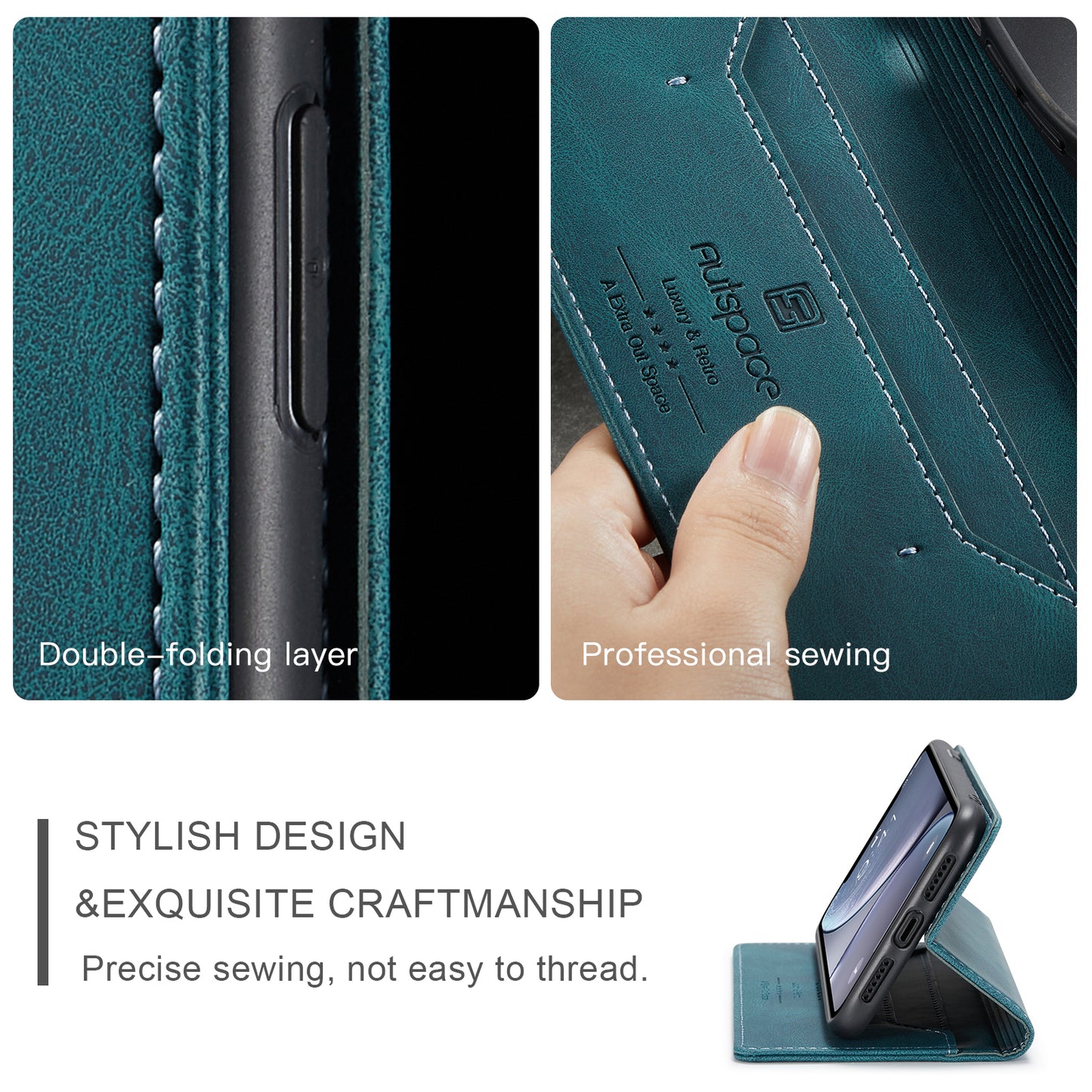 Luxury Retro Leather iPhone XR Case Magnetic Buckle RFID