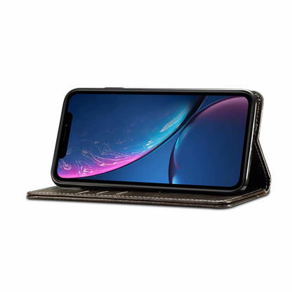 Baroque Wallet Stand iPhone XR Case Magtic Flip