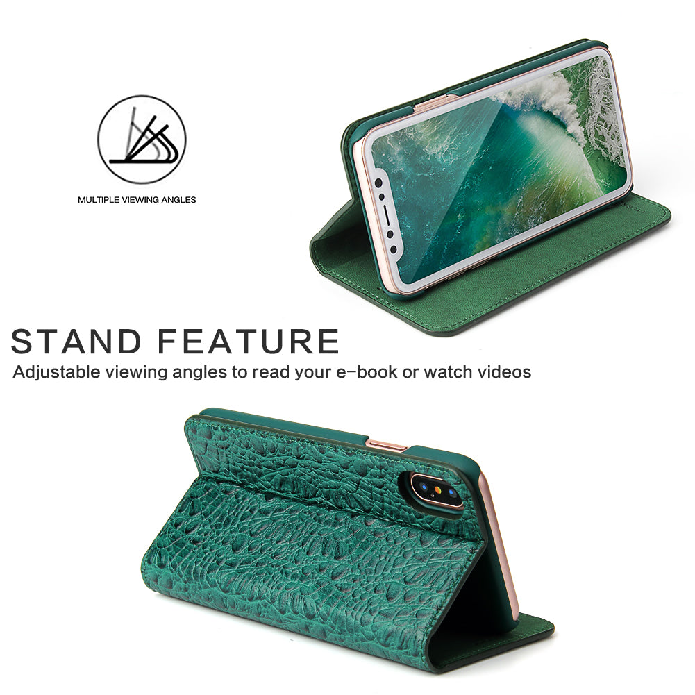 Deluxe Real Crocodile leather iPhone XR Case Wallet