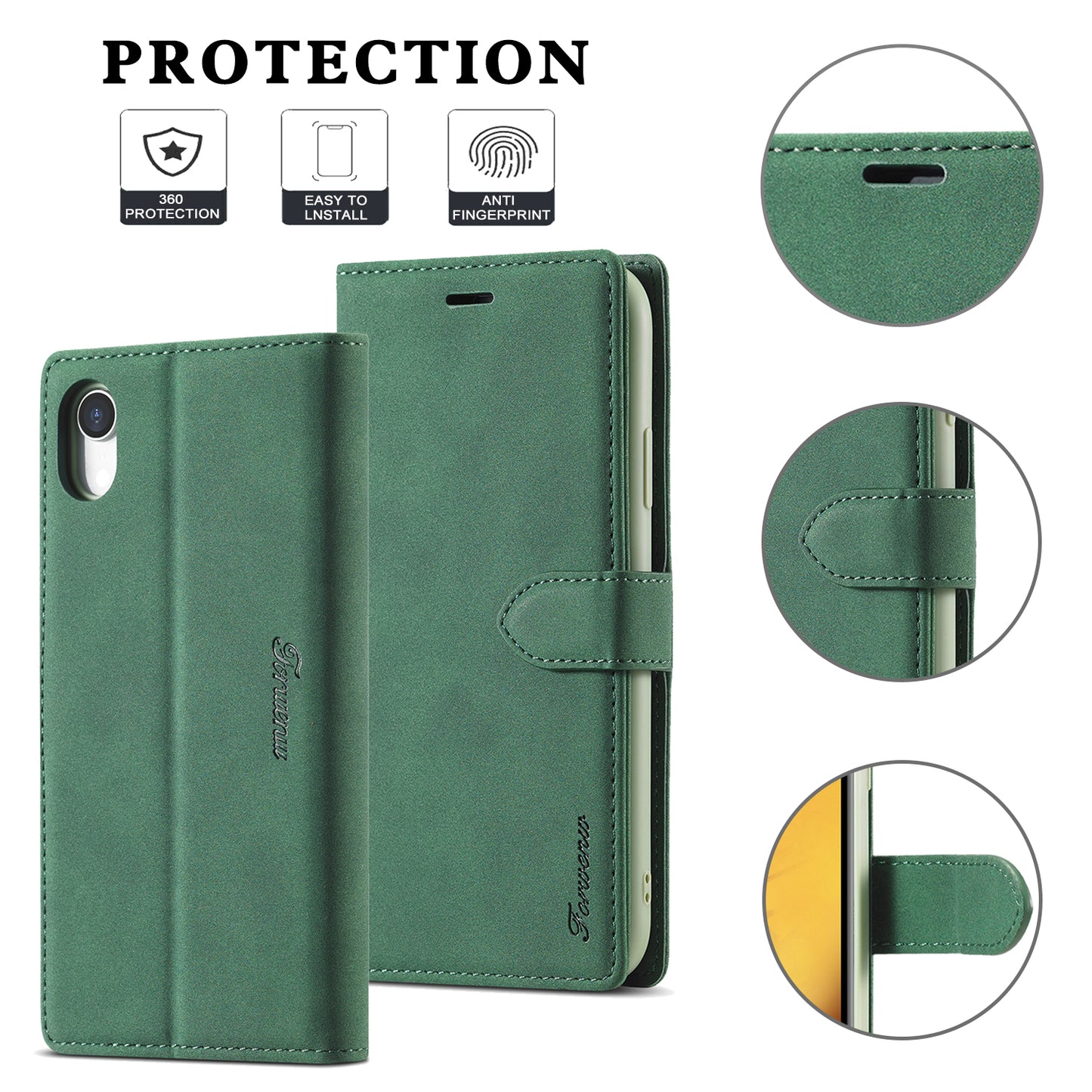 Gentry Slim Wallet Stand iPhone XR Case Buckle