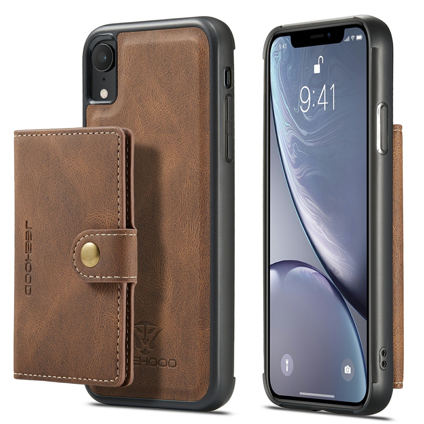 Magnetic Detachable Card Holder iPhone XR Case Leather Flip