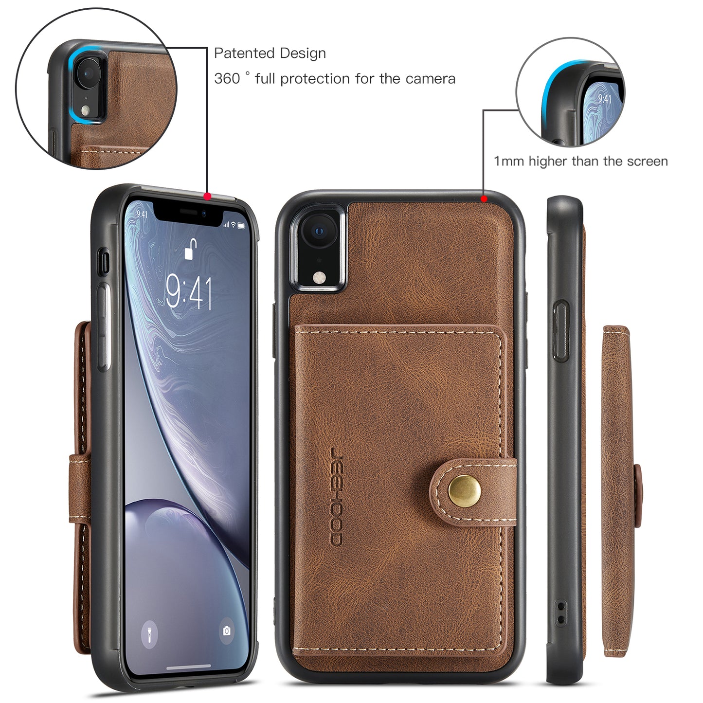 Magnetic Detachable Card Holder iPhone XR Case Leather Flip