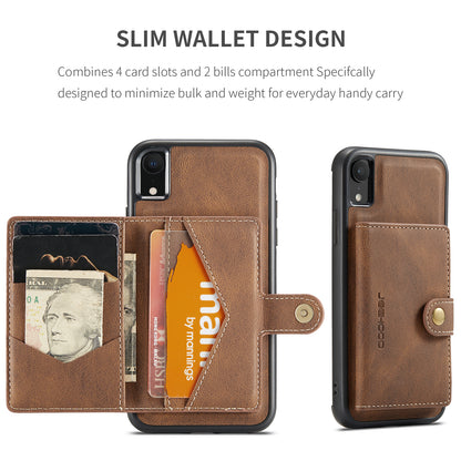 Magnetic Detachable Card Holder iPhone XR Case Leather Flip