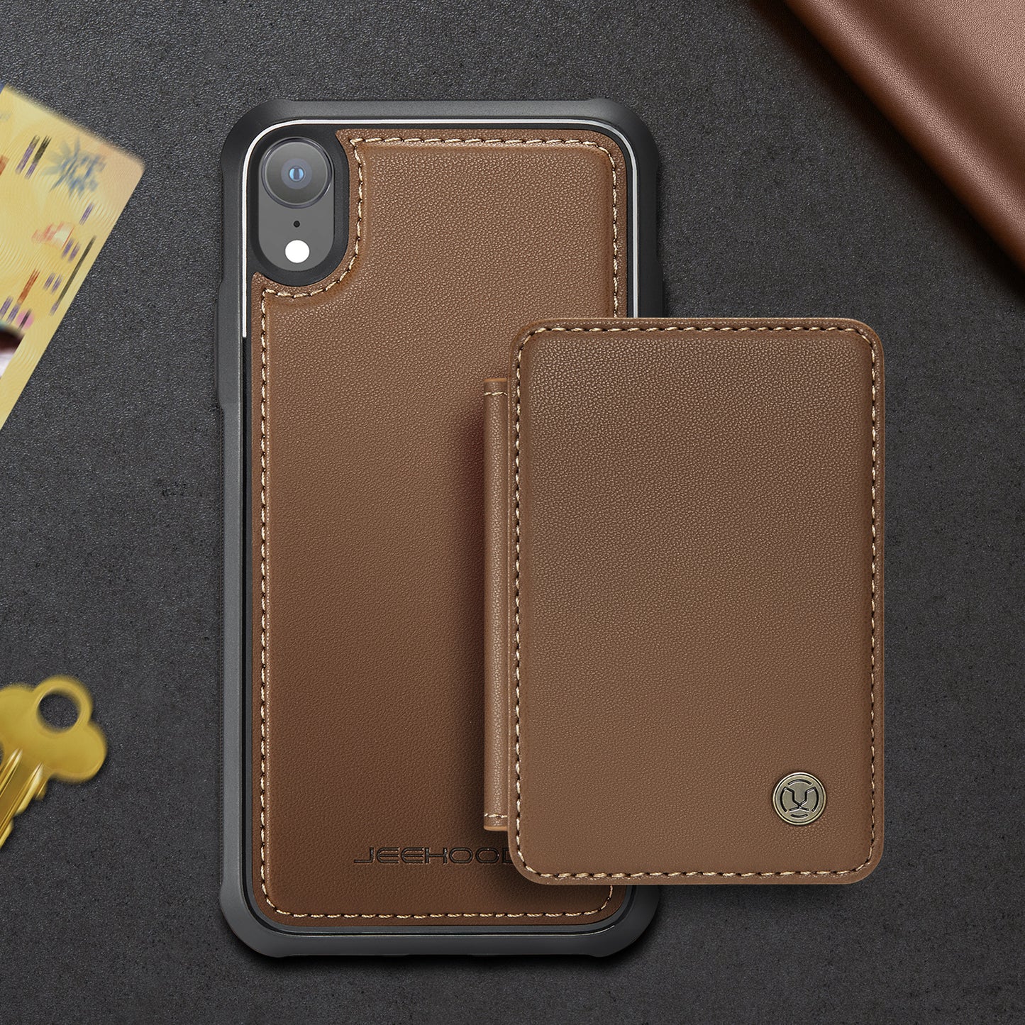 Magnetic Card Holder iPhone XR Case Detachable RFID Blocking