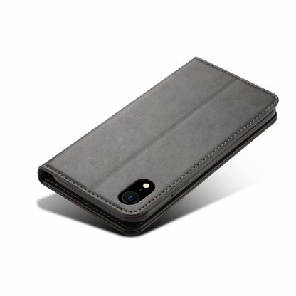 Calfskin Simple Wallet iPhone XR Case RFID Magnetic