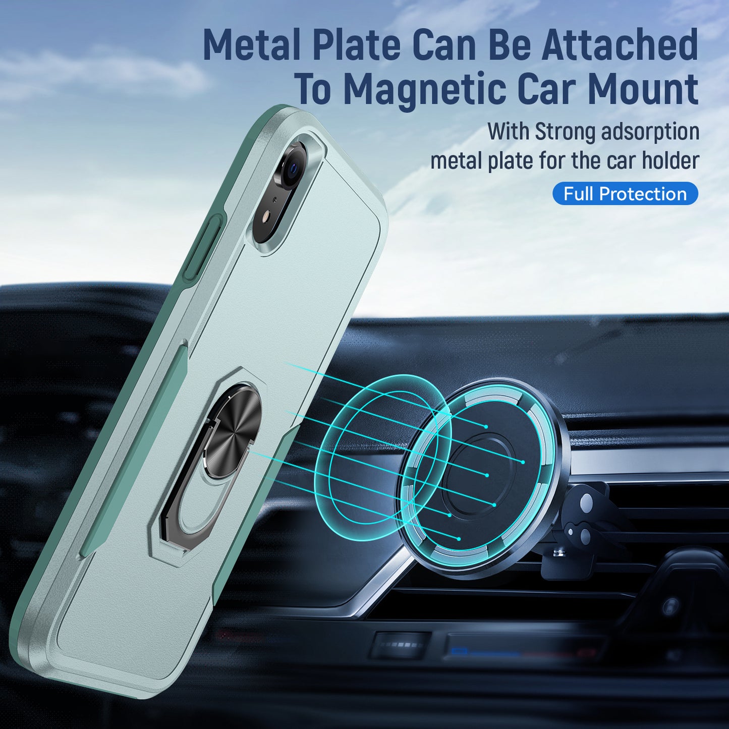 Pioneer iPhone XR Case Rotating Ring Stand