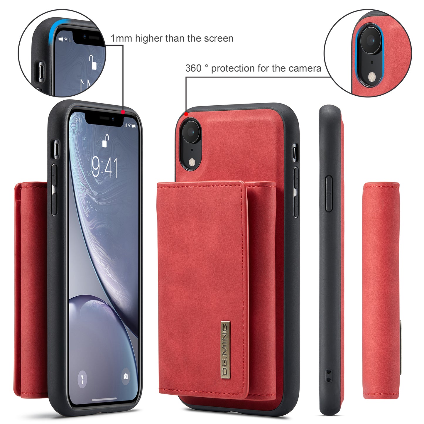 Retro Detachable Fold Wallet iPhone XR Case Magnetic Clip