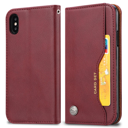 Classical Knead Leather iPhone Xs Case with Notes Pocket