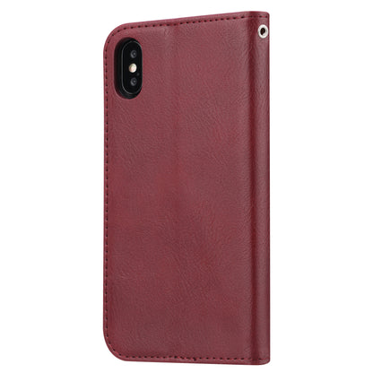 Classical Knead Leather iPhone Xs Case with Notes Pocket