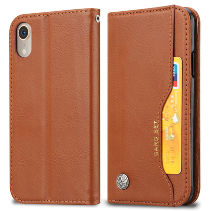 Classical Knead Leather iPhone XR Case with Notes Pocket