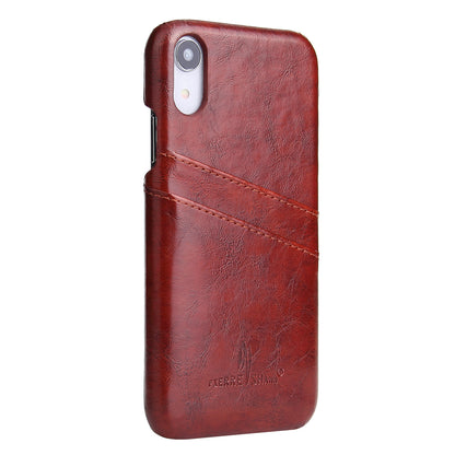 Oil Waxed Leather Card Holder iPhone XR Case Back