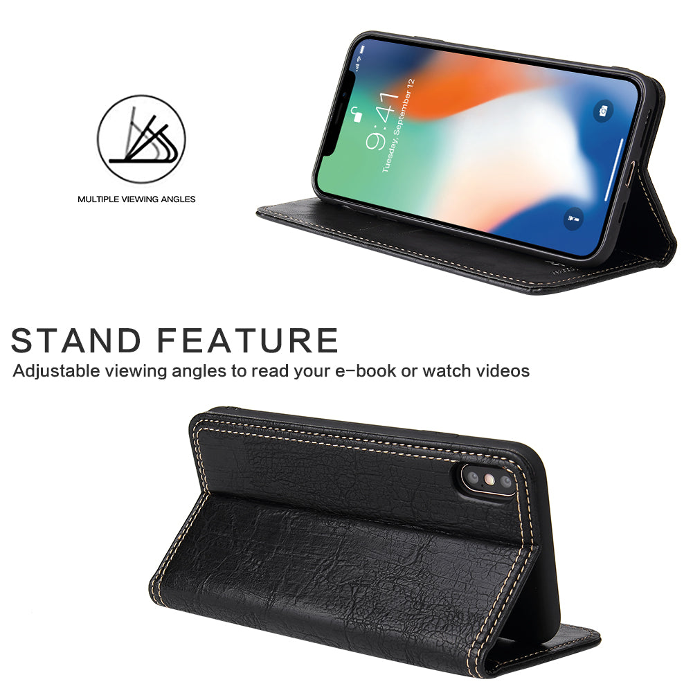 Tree Artificial Leather iPhone Xs X Case Wallet Stand