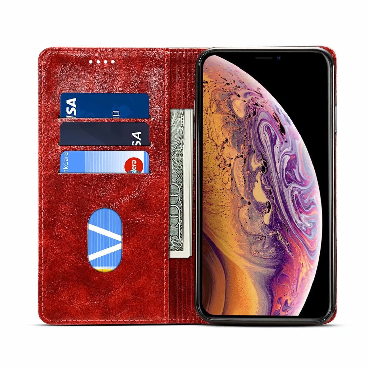 Baroque Wallet Stand iPhone Xs Max Case Magtic Flip