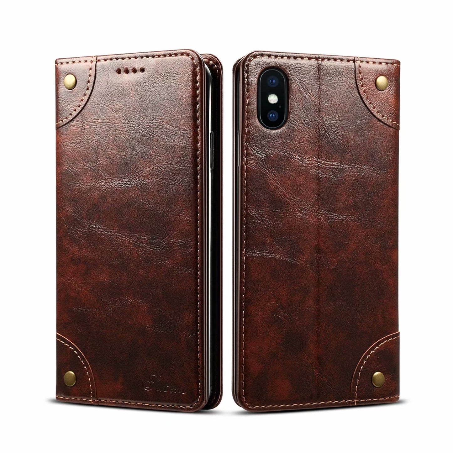 Baroque Wallet Stand iPhone Xs Max Case Magtic Flip