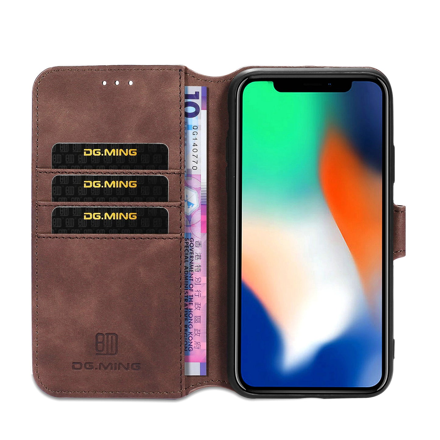 Retro Leather Edge iPhone Xs Max Case with Hand Strap